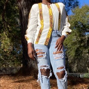 Vintage white silk blouse